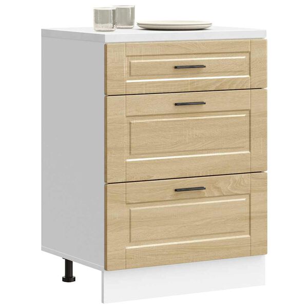 vidaXL Armoire de cuisine Porto ch&ecirc;ne sonoma bois d'ing&eacute;nierie