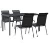 vidaXL Ensemble &agrave; manger de jardin 5 pcs noir textil&egrave;ne et acier