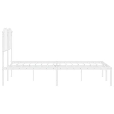 vidaXL Cadre de lit métal sans matelas et tête de lit blanc 140x190 cm