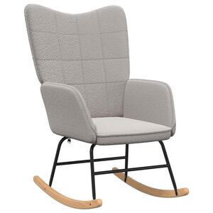 vidaXL Chaise &agrave; bascule Gris clair Tissu Sherpa