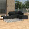 vidaXL Salon de jardin 4 pcs avec coussins R&eacute;sine tress&eacute;e Noir