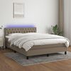vidaXL Sommier &agrave; lattes de lit avec matelas LED Taupe 140x190 cm Tissu