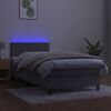 vidaXL Sommier &agrave; lattes de lit avec matelas LED Gris clair 100x200 cm
