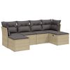 vidaXL Salon de jardin avec coussins 6pcs m&eacute;lange beige r&eacute;sine tress&eacute;e