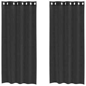 vidaXL Rideaux en voile avec œillets 2 pcs noir 140x245 cm
