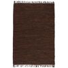 vidaXL Tapis Chindi tiss&eacute; &agrave; la main Cuir 120 x 170 cm Marron