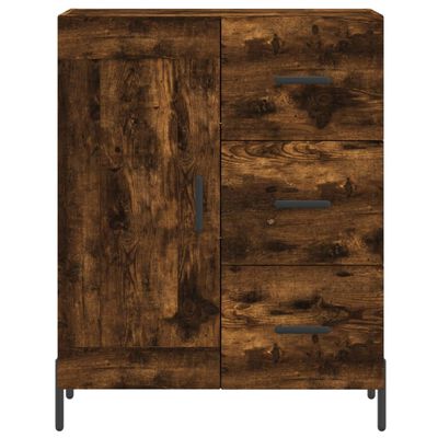 vidaXL Buffet haut Chêne fumé 69,5x34x180 cm Bois d'ingénierie