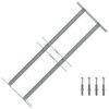 vidaXL Grille r&eacute;glable de s&eacute;curit&eacute; de fen&ecirc;tres et 2 barres 500-650 mm