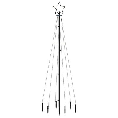 vidaXL Sapin de Noël avec piquet Blanc froid 108 LED 180 cm