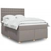 vidaXL Sommier &agrave; lattes de lit avec matelas Taupe 160x200 cm Tissu