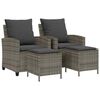 vidaXL Ensemble de canap&eacute; de jardin 4 pcs avec coussins gris r&eacute;sine tress&eacute;e