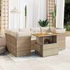vidaXL Salon de jardin avec coussins 7 pcs beige r&eacute;sine tress&eacute;e