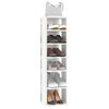 vidaXL Armoire à chaussures Blanc brillant 27,5x27x102 cm