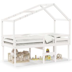 vidaXL Lit haut sans matelas blanc 90x190 cm bois de pin massif