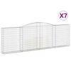 vidaXL Paniers &agrave; gabions arqu&eacute;s 7 pcs 400x30x120/140 cm Fer galvanis&eacute;