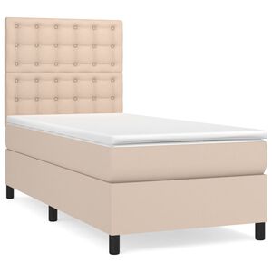 vidaXL Sommier &agrave; lattes de lit avec matelas Cappuccino 80x200 cm