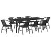 vidaXL Ensemble de salle &agrave; manger pour jardin 9 pcs Noir
