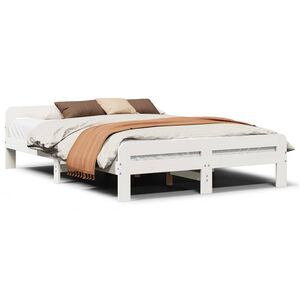vidaXL Cadre de lit sans matelas blanc 140x190 cm bois de pin massif