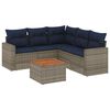 vidaXL Salon de jardin 6 pcs avec coussins gris r&eacute;sine tress&eacute;e