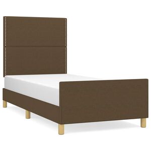 vidaXL Cadre de lit sans matelas marron fonc&eacute; 90x190 cm tissu