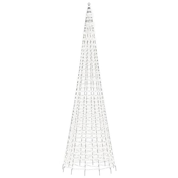 vidaXL Sapin de No&euml;l &agrave; LED sur m&acirc;t de drapeau 1534 LED blanc 500 cm