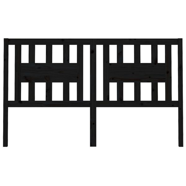vidaXL T&ecirc;te de lit Noir 186x4x100 cm Bois massif de pin