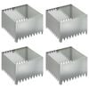 vidaXL Bordure de Pelouse 4 pcs 60 x 60 x 35 cm Acier Argent&eacute;