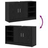 vidaXL Cabinet de salle de bain avec porte Ch&ecirc;ne noir 90 x 29 x 55 cm