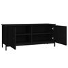 vidaXL Meuble TV avec portes noir 102x35x45 cm bois d'ing&eacute;nierie