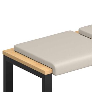 vidaXL Coussin de banc 2 pc Velours Textur&eacute; Avoine Profondeur 35 cm