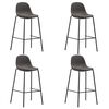 vidaXL Chaises de bar lot de 4 gris fonc&eacute; tissu
