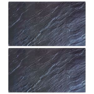 vidaXL Planches &agrave; d&eacute;couper 2pcs motif de pierre naturelle Verre tremp&eacute;