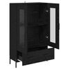 vidaXL Haut Armoire avec tiroir Corona Ch&ecirc;ne noir 69,5 x 31 x 115 cm