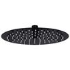 vidaXL Pomme de douche pluie Acier inoxydable 25 cm Ronde Noir