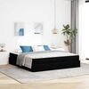 vidaXL Cadre de lit avec matelas avec matelas 2 pcs Noir tissu