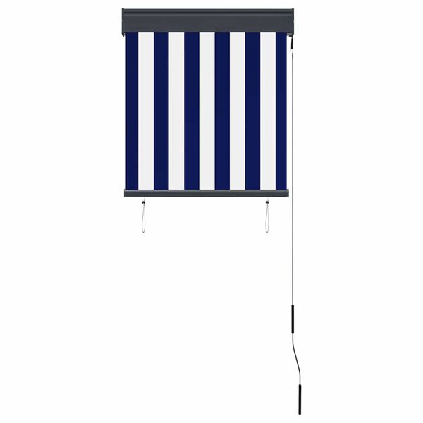 vidaXL Store roulant d'ext&eacute;rieur 60x250 cm Bleu et blanc