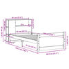 vidaXL Lit bibliothèque sans matelas blanc 75x190cm bois de pin massif