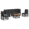 vidaXL Ensemble de canap&eacute;s d'ext&eacute;rieur 7 pcs Noir et Gris fonc&eacute;