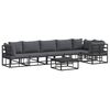 vidaXL Ensemble de canap&eacute; de jardin 7 pc Noir Aluminium