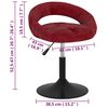 vidaXL Tabouret de bar Rouge bordeaux Velours