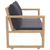 vidaXL Salon de jardin 2 pcs avec coussins gris foncé bambou