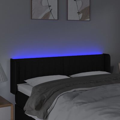 vidaXL Tête de lit à LED Noir 147x16x78/88 cm Tissu
