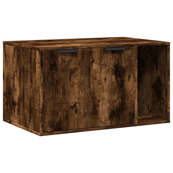 vidaXL Meuble de bac &agrave; liti&egrave;re pour chat ch&ecirc;ne fum&eacute; bois d'ing&eacute;nierie