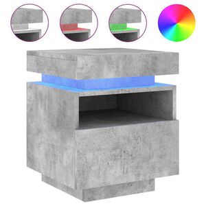 vidaXL Armoire de chevet avec lumi&egrave;res LED gris b&eacute;ton 40x39x48,5 cm
