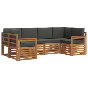 vidaXL Ensemble de canap&eacute;s d'ext&eacute;rieur 6 pc Naturel et Anthracite