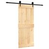 vidaXL Porte coulissante Naturel et noir 85 x 210 cm