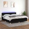 vidaXL Sommier &agrave; lattes de lit avec matelas LED Noir 180x200 cm Tissu