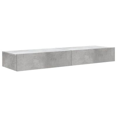 vidaXL Meubles TV avec lumières LED 2 pcs gris béton 60x35x15,5 cm