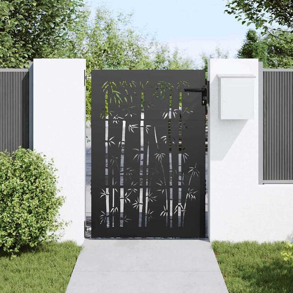 vidaXL Porte de Jardin Noir 85 x 150 cm Acier peint par poudre