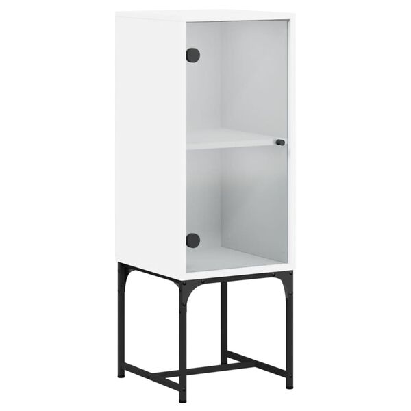 vidaXL Armoire latérale avec porte en verre blanc 35x37x100 cm
